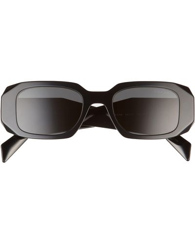 Prada Runway 49mm Rectangular Sunglasses - Black