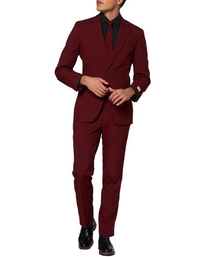 Opposuits Blazing Burgundy Two-piece Suit With Tie - Red