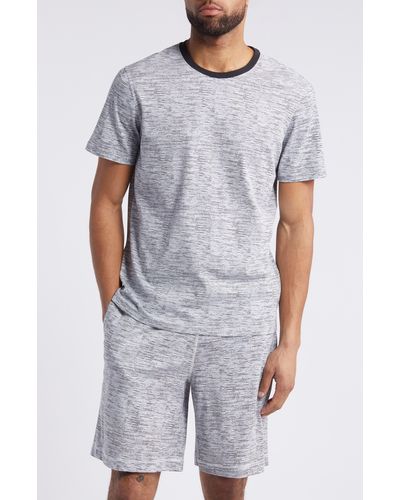Daniel Buchler Stripe Cotton Pajama T-shirt - Blue