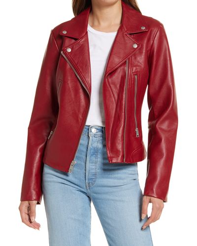 Levi's Faux Leather Moto Jacket - Red