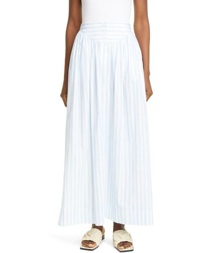 Rosetta Getty Stripe Cotton Maxi Skirt - White
