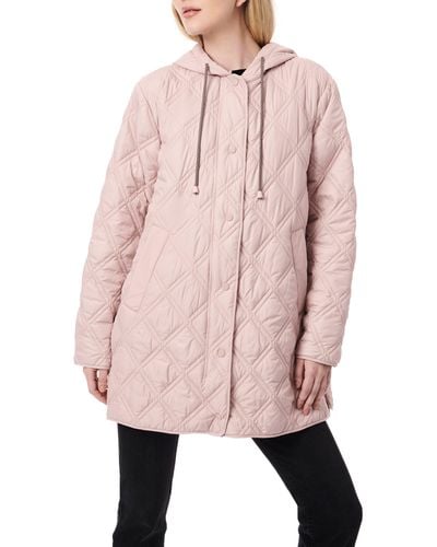 Bernardo Hooded Quilted Liner Jacket - Pink