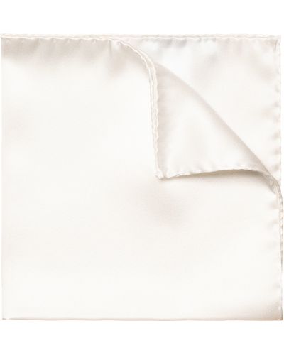 Eton Ivory Silk Pocket Square - White