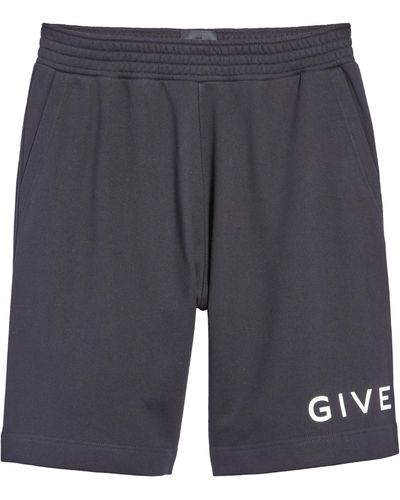 Givenchy Logo Boxy Fit Cotton Fleece Sweat Shorts - Gray