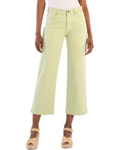 Kut From The Kloth High Waist Ankle Wide Leg Jeans - Yellow