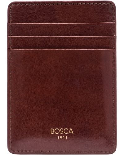 Bosca Old Leather Front Pocket Wallet - Purple
