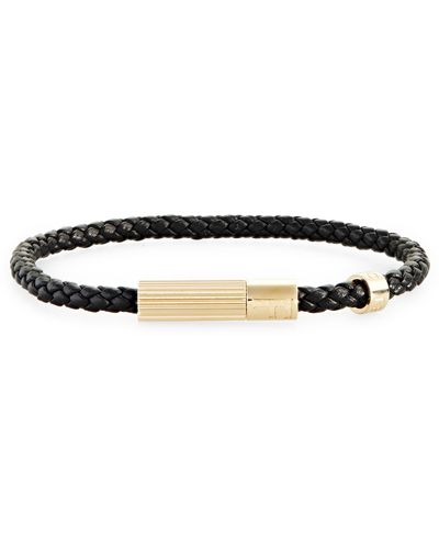 Ferragamo Lighter Braided Leather Bracelet - Black