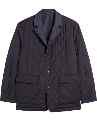 Canali Impeccable Water Repellent Reversible Jacket - Blue