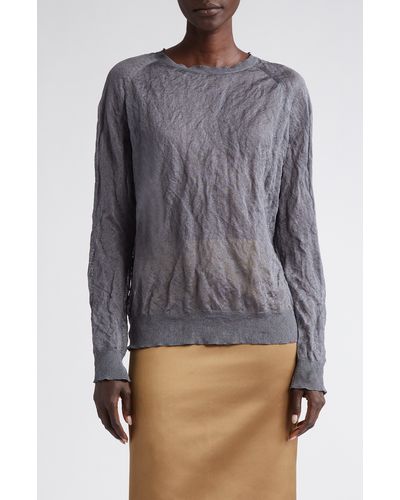Altuzarra Terry Metallic Crinkle Texture Sweater - Gray