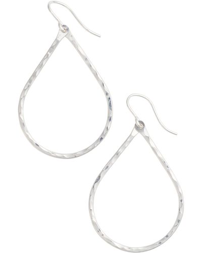 Nashelle Pure Small Hammered Teardrop Earrings - White