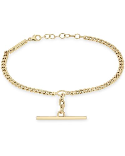 Zoe Chicco Bar Curb Chain Bracelet - White