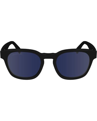 Lacoste Premium Heritage 49mm Rectangular Sunglasses - Blue