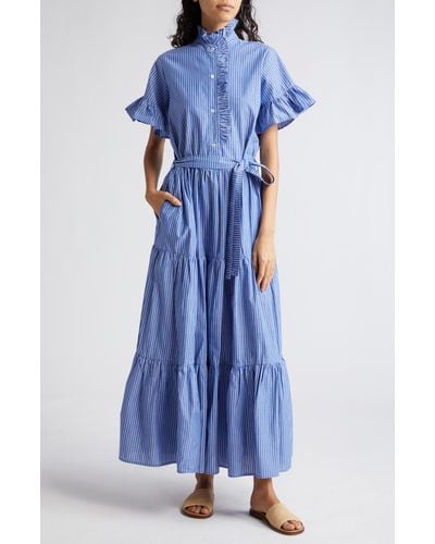 MILLE Victoria Ruffle Front Dress - Blue