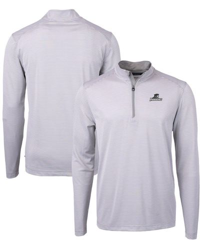 Cutter & Buck /white Providence Friars Big & Tall Virtue Eco Pique Micro Stripe Recycled Quarter-zip Pullover Top At Nordstrom - Blue