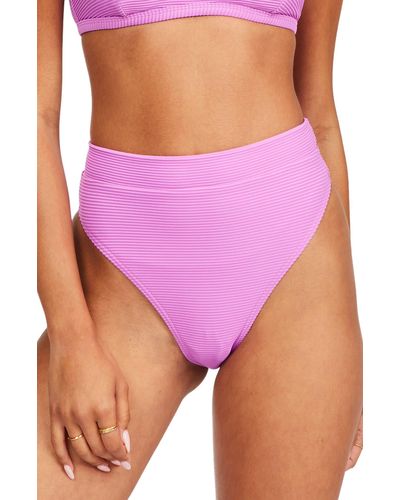 Billabong Sea Through Me Tan Lines High Waist Bikini Bottoms - Purple