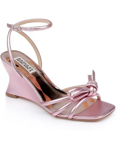 Badgley Mischka Luciana Ankle Strap Wedge Sandal - Pink