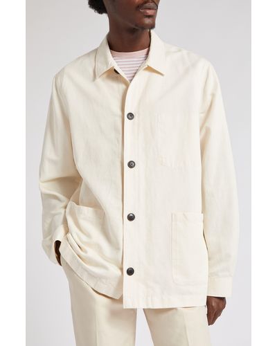Sunspel Cotton & Linen Chore Jacket - Natural