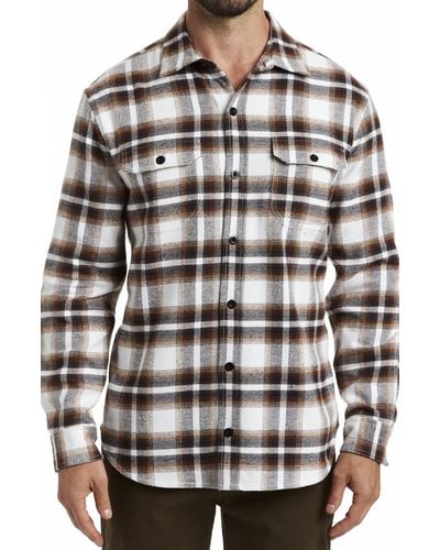 Rainforest Heavyweight Brushed Flannel Button-up Shirt - Gray
