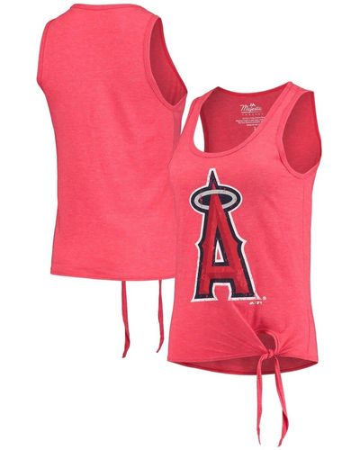 Majestic Threads Los Angeles Angels Scoop Neck Racerback Side Tie Tri-blend Tank Top At Nordstrom - Red