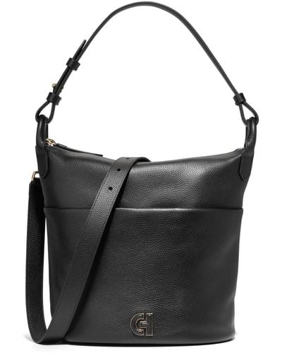 Cole Haan Essential Soft Leather Bucket Bag - Black