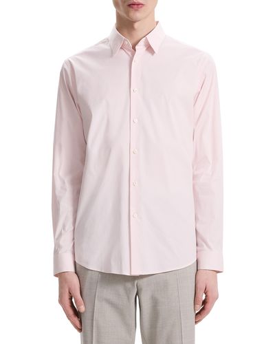 Theory Irving Poplin Button-up Shirt - Pink