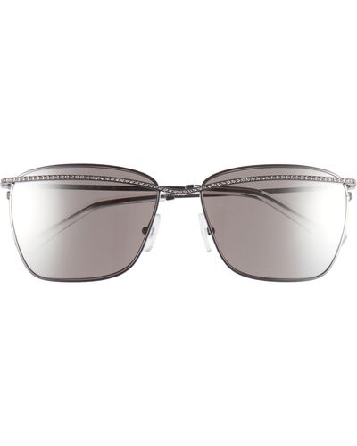 Swarovski 58mm Crystal Rectangular Sunglasses - Gray
