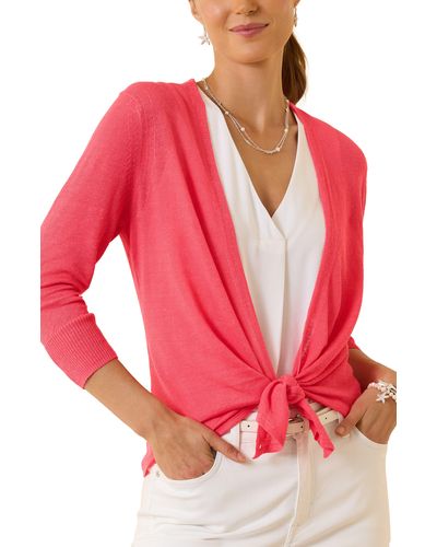 Tommy Bahama Addison Linen Blend Cardigan - Red