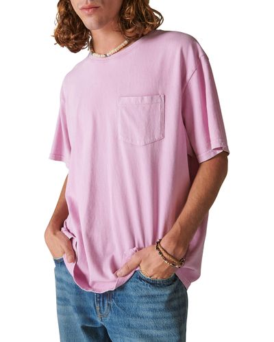 Lucky Brand Cotton Pocket T-shirt - Pink