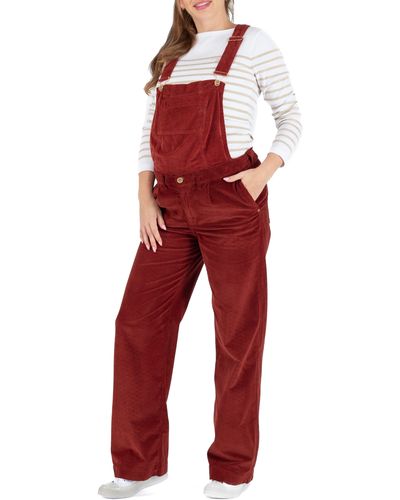Cache Coeur Clyde Corduroy Maternity Overalls - Red