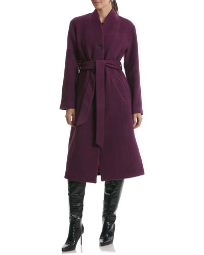 Avec Les Filles Belted Overcoat - Purple