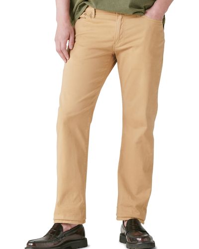 Lucky Brand 363 Relaxed Straight Leg Sateen Pants - Natural
