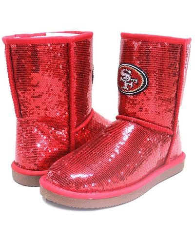 Cuce San Francisco 49ers Sequin Boots - Red