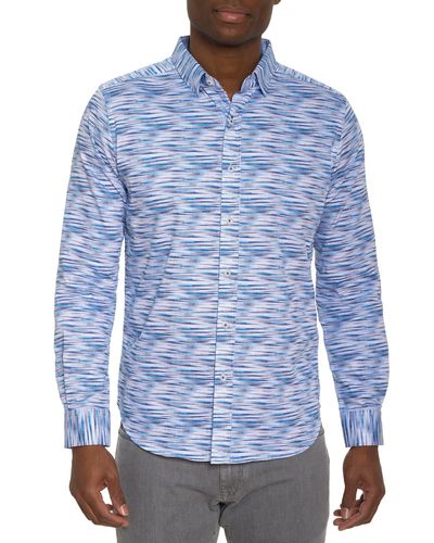 Robert Graham Moretti Stripe Cotton Button-down Shirt - Blue