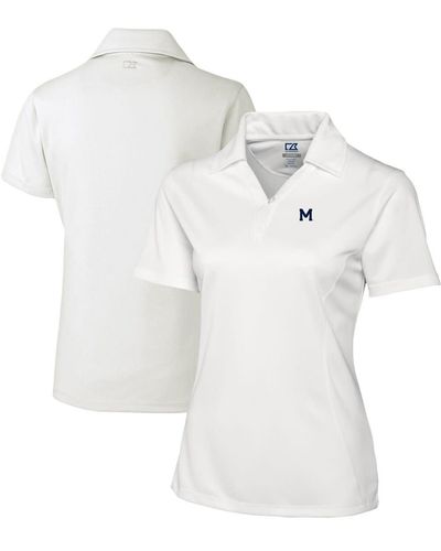 Cutter & Buck Michigan Wolverines Cb Drytec Genre Textured Solid Polo At Nordstrom - White