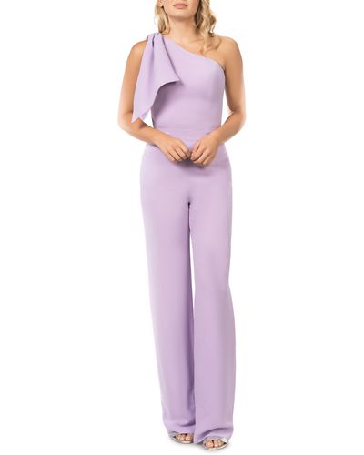 Dress the Population Tiffany One-shoulder Jumpsuit - Purple