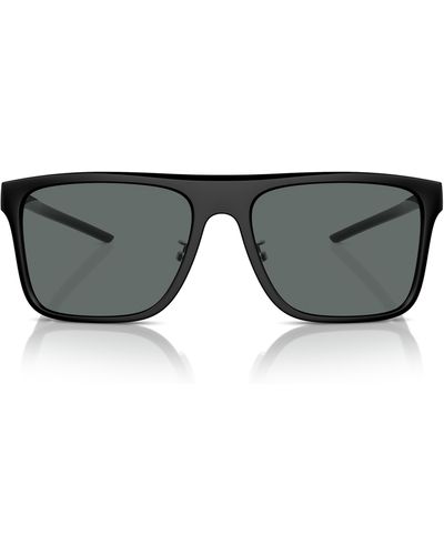 Scuderia Ferrari 58mm Polarized Square Sunglasses - Black