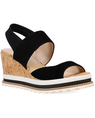 Pelle Moda Winta Platform Wedge Sandal - Black