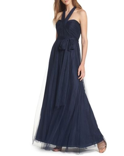 Jenny Yoo Annabelle Convertible Tulle Column Dress - Blue