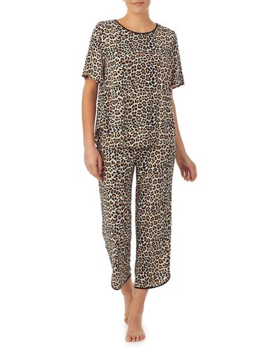 Kate Spade Animal Print Crop Pajamas - Multicolor