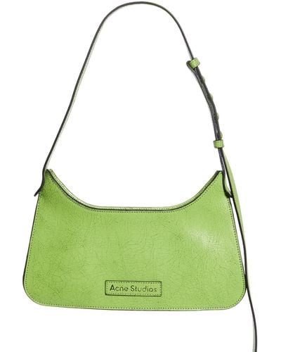Acne Studios Mini Platt Crackle Leather Shoulder Bag - Green