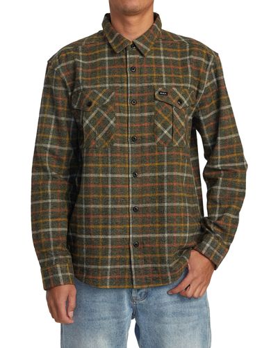 RVCA Hughes Relaxed Fit Check Flannel Button-up Shirt Jacket - Multicolor