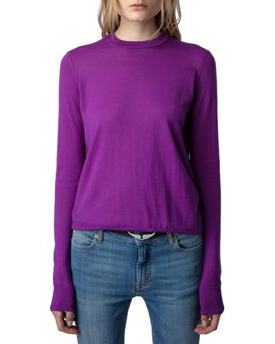 Zadig & Voltaire Emma Wool Crewneck Sweater - Purple