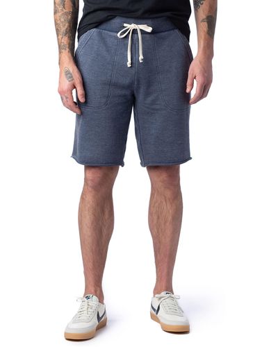 Alternative Apparel Victory Washed French Terry Cutoff Shorts - Blue