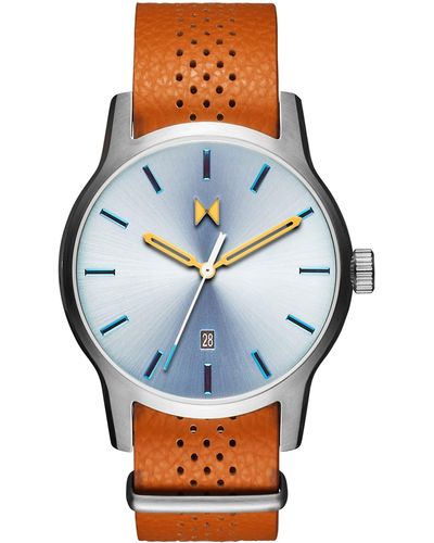 MVMT Classic Ii Leather Strap Watch - Blue