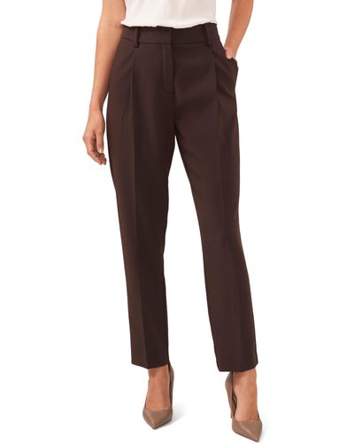 Vince Camuto Pleated Straight Leg Pants - Red