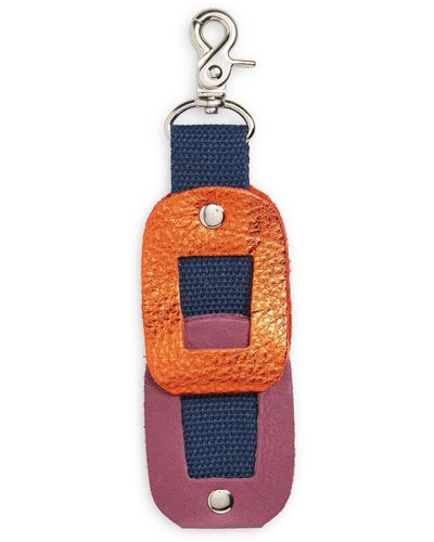 SC103 Tackle Leather Link Key Chain - Orange