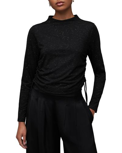AllSaints 'rina' Crop Top in Black | Lyst