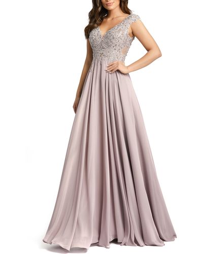 Mac Duggal Embellished Sleeveless Evening Dress - Purple
