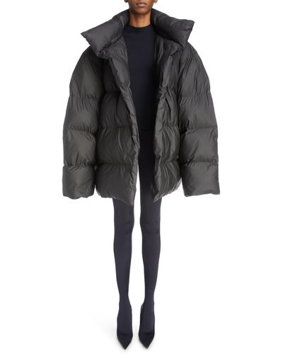Balenciaga Oversize Wrap Puffer Jacket - Black
