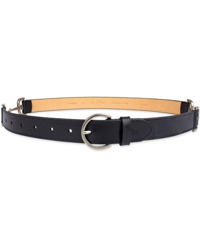 Sam Edelman Leather Belt With Horsebit Hip Stations - Black